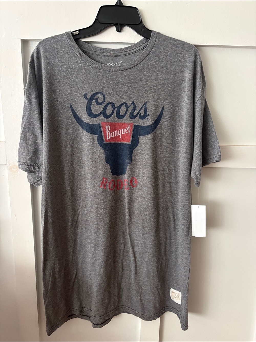 NWT Retro Brand Gray Graphic Coors Banquet Rodeo Tshirt Size XL